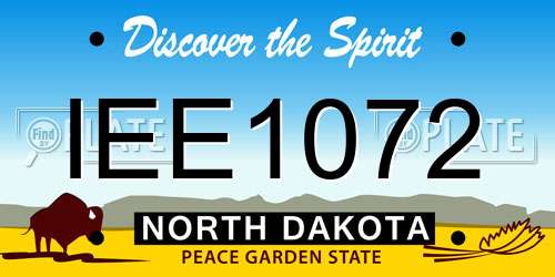IEE1072 North Dakota License Plate