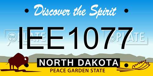 IEE1077 North Dakota License Plate