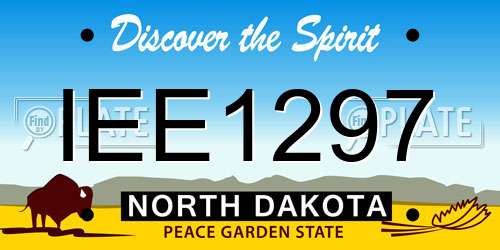 IEE1297 North Dakota License Plate