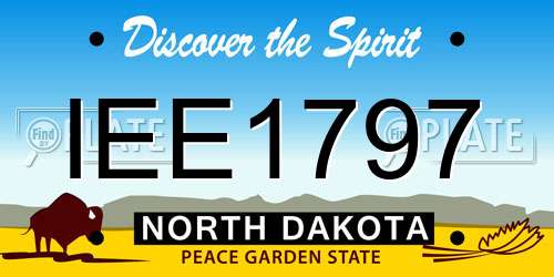 IEE1797 North Dakota License Plate