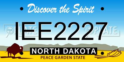 IEE2227 North Dakota License Plate
