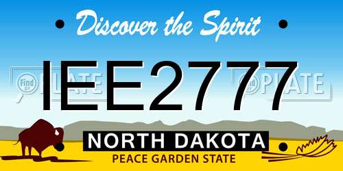 IEE2777 North Dakota License Plate