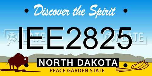 IEE2825 North Dakota License Plate