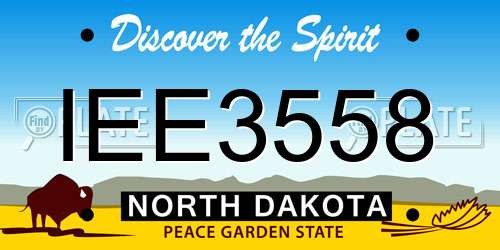 IEE3558 North Dakota License Plate