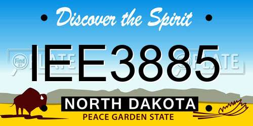 IEE3885 North Dakota License Plate