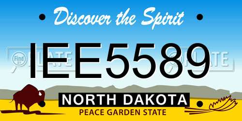 IEE5589 North Dakota License Plate
