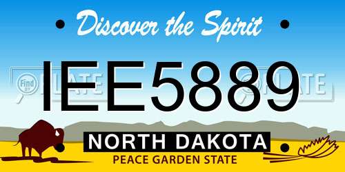 IEE5889 North Dakota License Plate