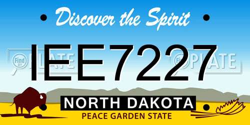 IEE7227 North Dakota License Plate