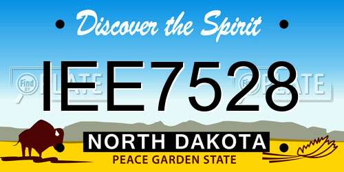 IEE7528 North Dakota License Plate