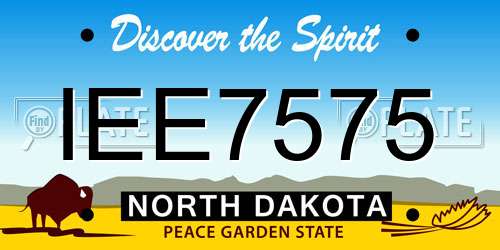 IEE7575 North Dakota License Plate