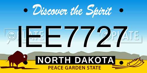IEE7727 North Dakota License Plate