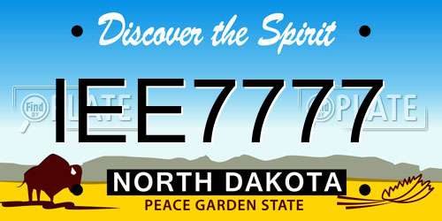 IEE7777 North Dakota License Plate