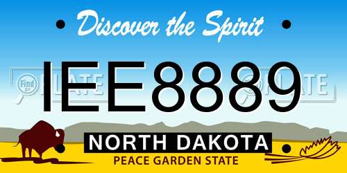 IEE8889 North Dakota License Plate