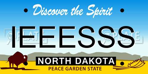 IEEESSS North Dakota License Plate