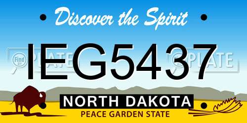 IEG5437 North Dakota License Plate