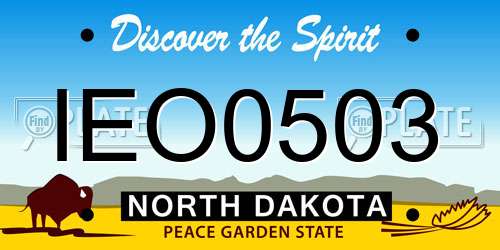 IEO0503 North Dakota License Plate