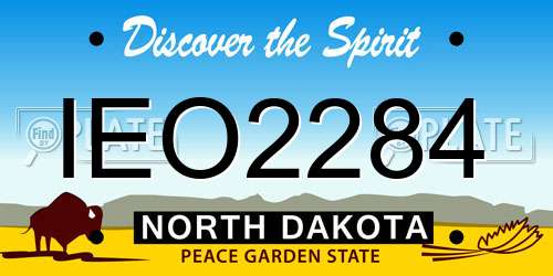 IEO2284 North Dakota License Plate