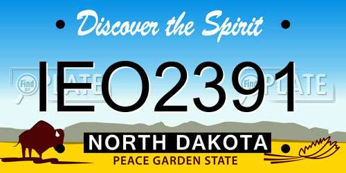 IEO2391 North Dakota License Plate