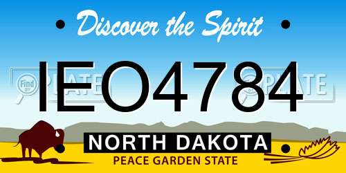 IEO4784 North Dakota License Plate