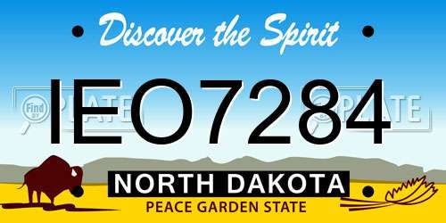 IEO7284 North Dakota License Plate