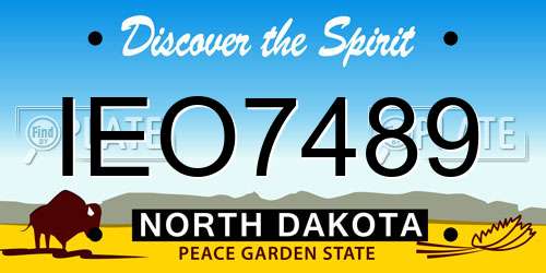 IEO7489 North Dakota License Plate