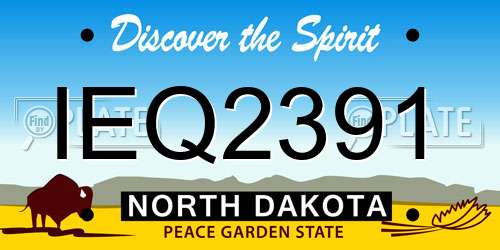 IEQ2391 North Dakota License Plate