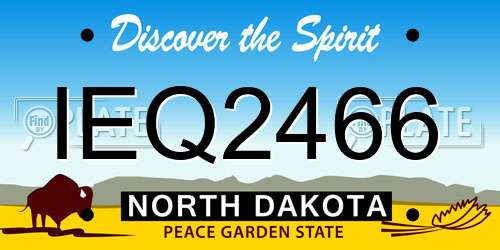 IEQ2466 North Dakota License Plate