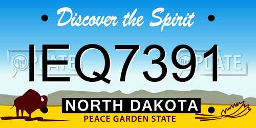 IEQ7391 North Dakota License Plate