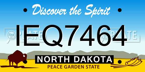 IEQ7464 North Dakota License Plate
