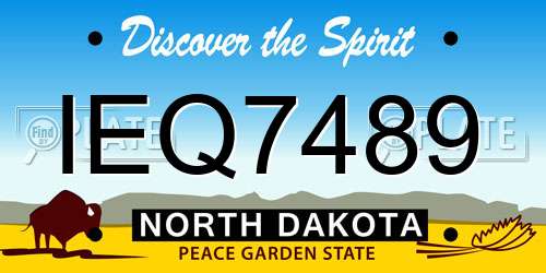 IEQ7489 North Dakota License Plate