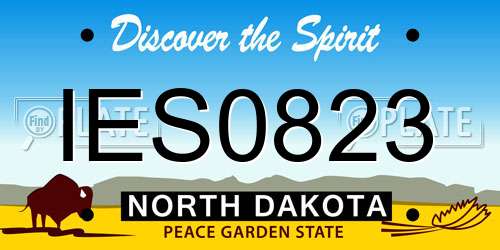 IES0823 North Dakota License Plate