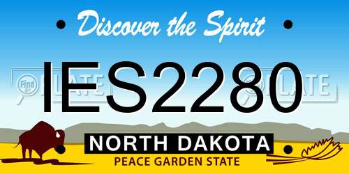 IES2280 North Dakota License Plate