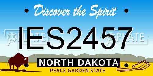 IES2457 North Dakota License Plate