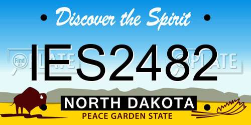 IES2482 North Dakota License Plate