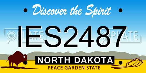 IES2487 North Dakota License Plate