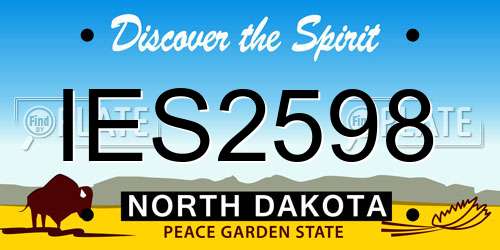 IES2598 North Dakota License Plate