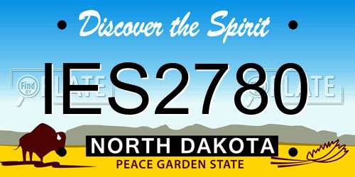 IES2780 North Dakota License Plate