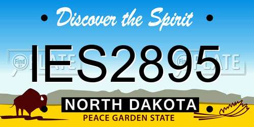 IES2895 North Dakota License Plate