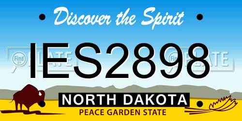 IES2898 North Dakota License Plate