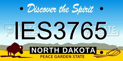 IES3765 North Dakota License Plate