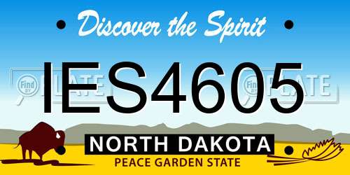 IES4605 North Dakota License Plate