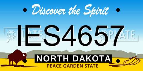 IES4657 North Dakota License Plate