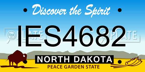 IES4682 North Dakota License Plate