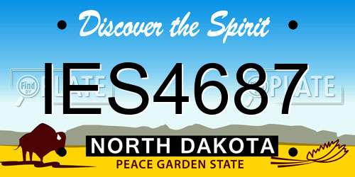 IES4687 North Dakota License Plate