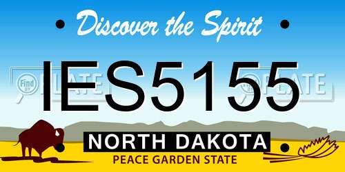 IES5155 North Dakota License Plate