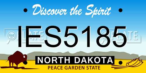 IES5185 North Dakota License Plate