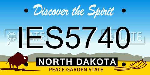 IES5740 North Dakota License Plate