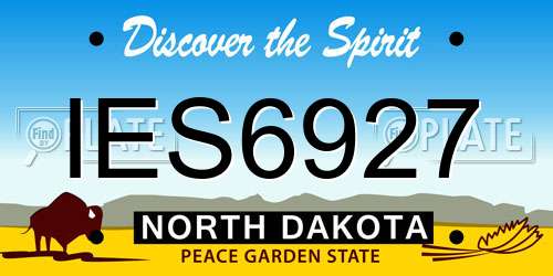 IES6927 North Dakota License Plate