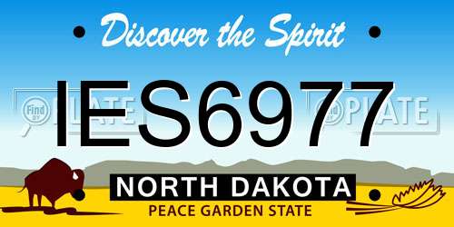 IES6977 North Dakota License Plate