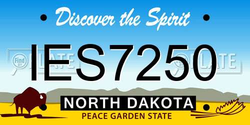IES7250 North Dakota License Plate